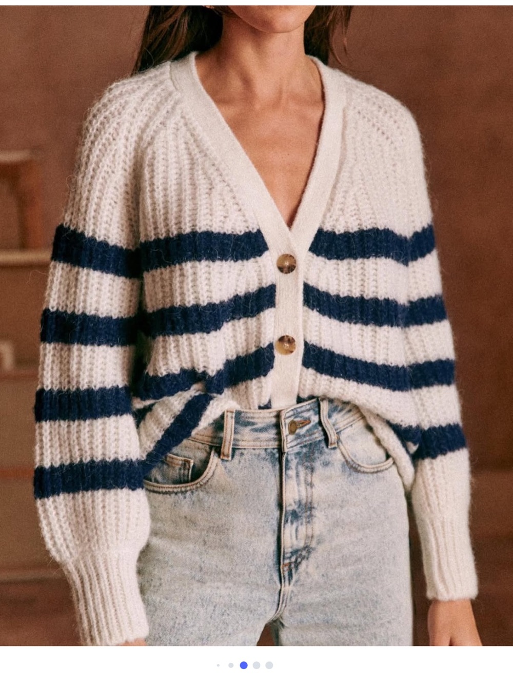 Sezane Basile ecru/navy striped